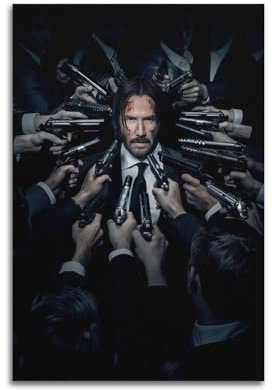 CHNT John Wick Poster, Wandkunst, Leinwandgemälde, Wohnzimmer, Schlafzimmer, Heimdekoration, Büro, Wandposter, Fitnessstudio, Kunstmalerei, 30 x 45 cm
