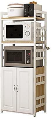 MOOWI Storage Shelf Large Capacity Kitchen Storage Rack, Floor To Floor, Multi-layer Microwave Oven, Oven Storage Rack, Kitchen Storage Rack, Dish Cabinet Storage Shelf Rack (Color : A, Size : 45cm)