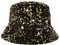 CaySep Unisex Fischerhut mit Glitzer-Pailletten – Hip-Pop-Strand-Sonnenhut, faltbarer Fischerhut für Reisen, gold, Einheitsgröße