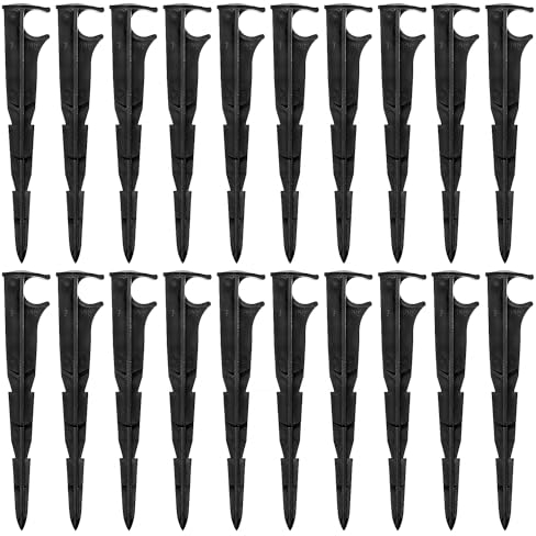 VooGenzek 20 Stücke 16mm Micro Drip Rohrhalter, Bewässerungs-Tropfstützen, Bewässerungs-Stützpfähle, für Schlauch 16mm, für Gemüsegärten, Pflanzen oder Blumenbeete