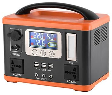 FXNFXLA Central Eléctrica Portátil De 300w (Pico De 500w), Generador Solar con Salida De Ca De 100v-220v, Central Eléctrica De Onda Sinusoidal Pura con Luz Led