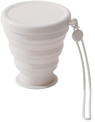 SAVOSWEET Tasses de Voyage Pliables, Tasses en Silicone Pliables avec Couvercles, Tasses Rétractables Portables, Adaptées pour Pique-Nique, Camping, Randonnée en Plein Air. (blanc)