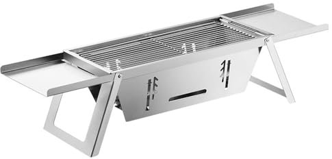 ANQIA Barbecue portatile da tavolo a carbone per 3-6 persone, griglia pieghevole rapida per viaggi, patio, cortile, cucina e barbecue, campeggio, picnic