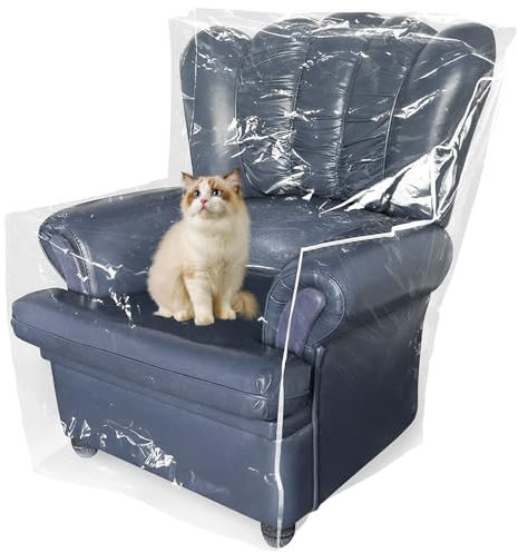 HAIJED Couch Cover Pets Plastic Armchair Recliner Cover Clear Cat Scratching Protector Waterproof Sofa Cover Anti Scratch Sofa Protector Cover Dustproof Sofa Slipcover for Protection Against Cat Dog