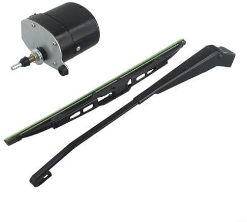 Eawfgtuw Moteur d'essuie-glace 12 V avec lame pour bateau de pêche, VTT, UTV 01287358, 7731000001. Taille du balai : 35 cm. Lame : 28 cm (moteur + essuie-glace)