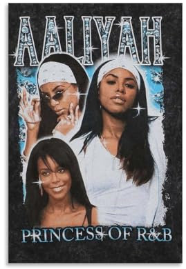 ijshndgn Aaliyah Poster The Princess of R&B, Vintage-Kunst, Raumdekoration, ästhetisches Poster für Schlafzimmer, Wohnzimmer, Wände, ästhetisches Poster, 30 x 45 cm, ungerahmter Stil