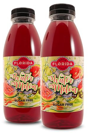 Florida Syrups Flavours Compatible with Sodastream Machines - Soda Drink Flavourings 500 ml (Pack of 2) (500 ml (Pack of 2), Watermelon Sugar Free)