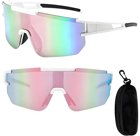 DAJASD Schnelle Brille Damen, UV 400 Polarisiert Fahrradbrille Damen, Sport Sonnenbrille Rave, Fahrradbrille Winddicht Damen, Radfahrer Brille für MTB Radfahren Ski Angeln Laufen Rave