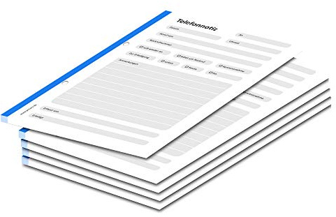 PRICARO Telefonnotizblock, A5 gelocht, blau, 5 Stück