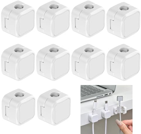 LIANRISES 10 Pezzi Clip Per Cavi Organizzatore, Ferma Cavi Adesivi Scrivania, Autoadesivo, Ricarica Del Telefono, USB, HDMI, Parete, Computer E Comodino