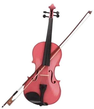 Violon Électrique Archet De Violon Acoustique 1/8 Et Étui Rose