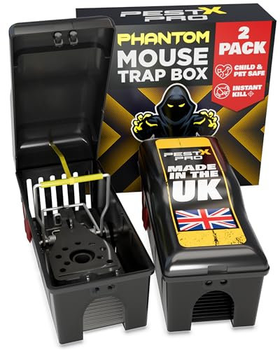 Pest X Pro Phantom Mouse Trap For Indoors, UK Made, Safe For Kids & Pets, Reusable & Easy To Set, Mice Traps That Kills Instantly - 2 pack