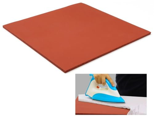 Almohadilla de silicona para prensa de calor, 38 x 38 cm, 0,8 cm de grosor para máquinas de prensado térmico, cojín plano de repuesto para planchar