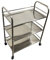 Carro portátil – Isla de cocina de acero inoxidable y carrito de bar con ruedas para comedor, almacenamiento de vino y reciclaje – ideal para uso familiar y hotelero