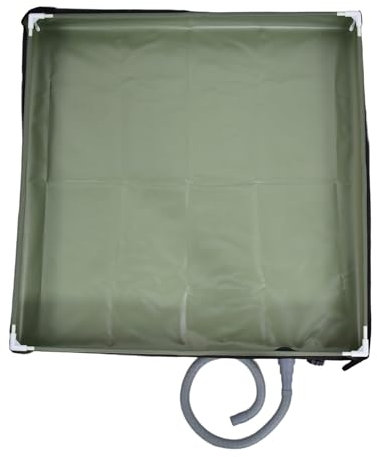 lisutupode Piatti Doccia Portatile Con Tubo Di Scarico 80 X80x10cm Tessuto Oxford Base Doccia Pieghevole Impermeabile Durevole Per Lavaggio Animali Domestici RV Campeggi Interni Ed Esterni
