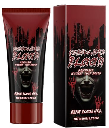 Faux gel sanguin | Maquillage Blood Halloween | Effet réaliste lavable 50 | ml | Faux effets spéciaux du sang pour vampire, , injury, cosplay, théâtre, film horreur