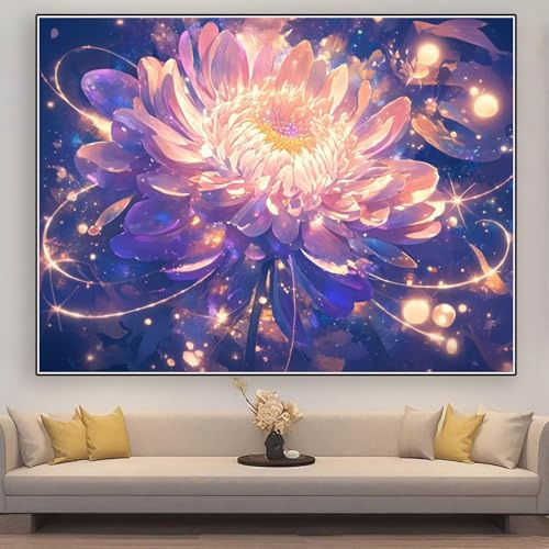 Diamond Painting Erwachsene Blume Diamond Painting xxl 120x90cm 2025 Neue Diamant Malerei Bilder Abstrakt,DIY Full Drill Eckige Steine Kristall Diamant Stickerei Kreuzstich Dekor Geschenk zhad760