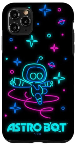 Hülle für iPhone 11 Pro Max Astro Bot Neon Style Stars and Planets Video Game