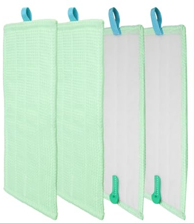 quiodok Lot de 4 Serpillere de Rechange, Serpillère Chiffon de Nettoyage | Vorwerk Kobold SP600 SPB100 SP7, Réutilisables et Lavable, Chiffon Doux (Vert)