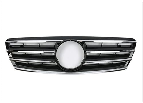 Nieren Kühlergrill Stil ABS-Kunststoff-Frontstoßstange Renngrill Mit Emblem Für Benz C-Klasse W203 CL 2000-2006(Schwarz)