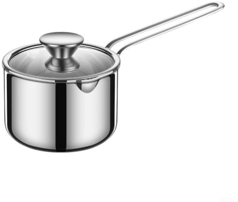 QuivyLivy Saucepan Small Milk Pan for Boiling Eggs, Cooking Pasta and Soups, Brushed Finish for Easy Cleaning, Optimal Heat Distribution
