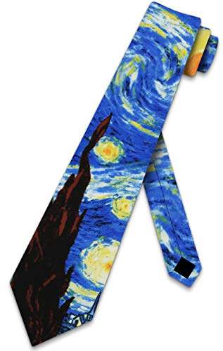 Three Rooker Starry Night Krawatten Art Vincent van Gogh Krawatten, Blau