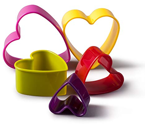 Kilo N202 Heart Biscuit/Cookie Cutters, Set of 5 Various Sizes – Boxed, Plastic