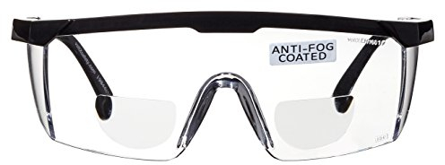 voltX 'Classic' Gafas de Seguridad Bifocales (Transparentes +3,00 dioptría), incluye cordón con tope regulable + Lente UV400 con recubrimiento antivaho