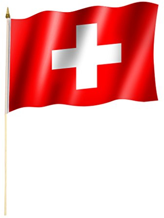 Stockflagge/Stockfahne SCHWEIZ Flagge/Fahne ca. 30 x 45 cm mit ca. 60cm Stab/Stock