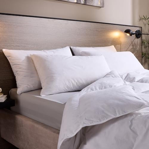 Snuggledown Luxury Goose Feather & Down Pillow - Ethically Sourced 85:15 Blend, Medium Support Bed Pillow for Back Sleepers | UK-Made, Cotton Cover, Washable (48 x 74cm)