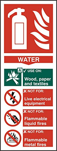 Fire Extinguisher Water Self Adhesive Vinyl Safety Sign x5