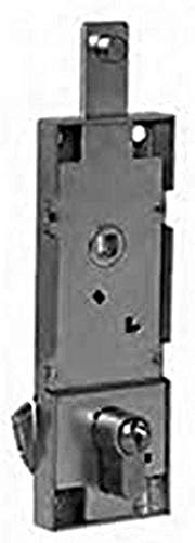 Serrure pour basculante/garage, sans cylindre, entraxe 70 mm, avec levier de déverrouillage anti-effraction