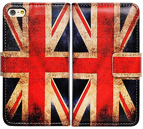 Bcov Bfun iPhone 7 Wallet Case,iPhone 8 Case, Retro Union Jack Flag Flip Leather Case Wallet Cover with ID Credit Card Slot Holder Stand For iPhone 7/8