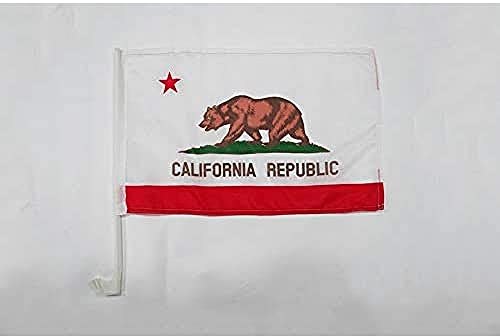 AZ FLAG - Autofahne Kalifornien - 45x30 cm - Kalifornische Bundesstaat Autoflagge 30 x 45 Cm - Auto Flaggen