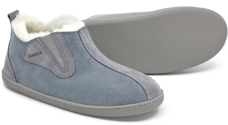Vanuba Handgemacht Lammfell Warme Hausschuhe Damen Winter Kuschel Pantoffeln Geschlossen Hüttenschuhe