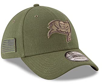 New Era Tampa Bay Buccaneers 39thirty Stretch Cap - On Field 2018 Salute to Service - Green - S-M (6 3/8-7 1/4)