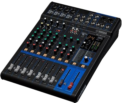 Yamaha MG10XUF Mischpult (Fader Version) – Kompaktes Mischpult mit zehn Eingangskanälen und D-PRE-Mikrofonvorverstärkern