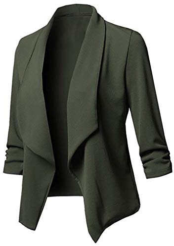 Xmiral Anzug Strickjacken Damen Einfarbig Umlegekragen Langarm Blazer Büro Jacken Mantel
