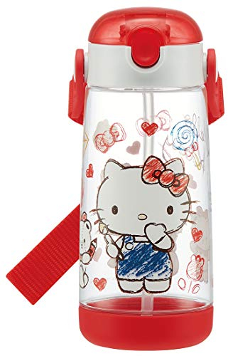 Skater PDSH5 Sanrio Hello Kitty - Borraccia per bambini con cannuccia, trasparente, 480 ml, in silicone, per ragazze