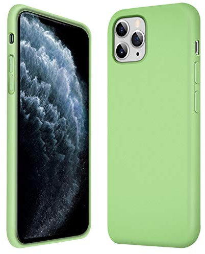 Verco Cover compatibile Apple iPhone 11 Pro Max Custodia, Silicone Liquido Gel Morbida per Apple iPhone 11 Pro Max Case 6,5 Pollici, Verde Menta