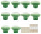 MayGreeny 10 Pcs Cupboard Handles Round Ceramic Kitchen Door Handles Small Vintage Drawer Knobs Cupboard Dresser Wardrobe Bathroom Cabinet Furniture Door Knobs Pull Handles 32mm 4 Sizes Screws, Green