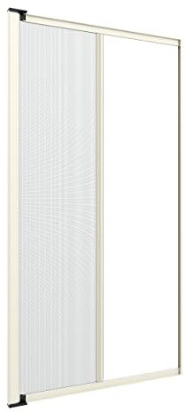 Zanzanet Zanzariera laterale orizzontale su misura porta finestra scorrevole avvolgibile rullo a molla frizione cassonetto 50mm antivento personalizzabile colori e reti Made in Italy Avorio