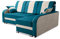 Robin BARI Ecksofa mit Schlaffunktion, Sofa mit Schlaffunktion, Schlafsofa mit Bettkasten und Kissen, Freistehende Eckcouch in L-Form Rechts (Türkis Beige)
