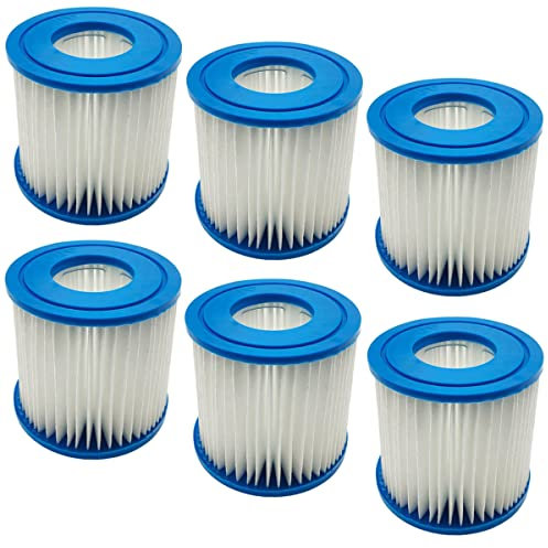 YanBan 6pcs Pool Filters Compatible with Best-way VII Cartridge Pump, for Intex Type D 58283E Hot Spring Spa Pools, 4.21 x 3.74 x 2.05''