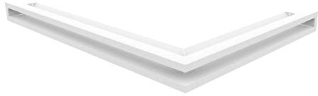 Rejilla de ventilación KRATKI Air | Rejilla para Chimenea de Esquina Izquierda 766 x 547 x 60 mm | Blanco | Rejilla de Escape para ventilación de chimeneas