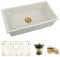 Lonsince White Undermount Kitchen Sink 31X18,Granite Composite Single Bowl Undermount Sink