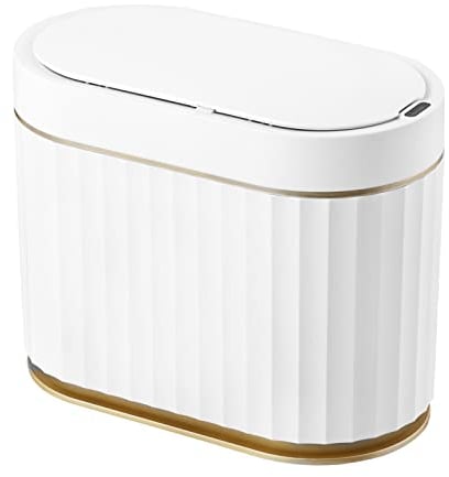 ELPHECO Minicubo de basura con tapa, de escritorio, pequeño, automático, 4,9 L, cesta de basura comercial con sensor de movimiento, para baño, café, dormitorio, oficina