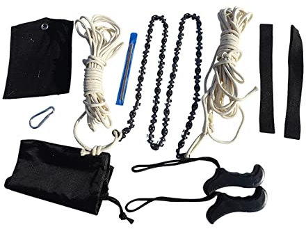 ChengBeautiful Wire Saw 48 Inch High Reach Tree Limb Hand Rope Chain Saw Branches Easily Blades On Both Sides Comes With Ropes (Color : White, Size : 48 inches)