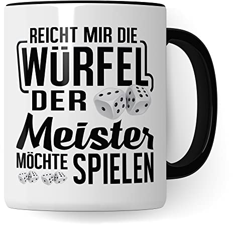 Würfel Tasse - Brettspiel RPG Rollenspiel lustiger Spruch - Kaffeetasse Fantasy Pen & Paper Tabletop D20 Motiv - Spieleabend Dungeon Kaffee-Becher