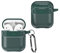 GOKEN Cover per Airpods 1/2, Silicone TPU Fibra di Carbonio Custodia, Protettiva Case con Moschettone, Antiurto Protezione Shell, LED Frontale Visibile, Verde